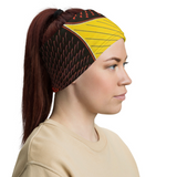 African Fabric Print Yellow Ankara Neck Gaiter Face Mask