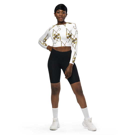 Inner Alkebulan™ Crook & Flail Long-Sleeve Crop Top