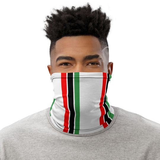 White, Vertical RBG Striped Neck Gaiter