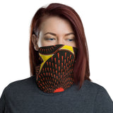 African Fabric Print Yellow Ankara Neck Gaiter Face Mask