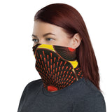 African Fabric Print Yellow Ankara Neck Gaiter Face Mask