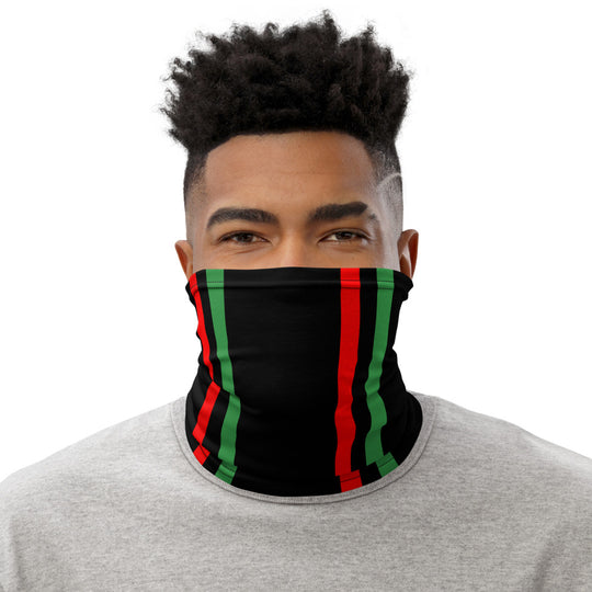 Solid Black RBG Vertical Striped Neck Gaiter