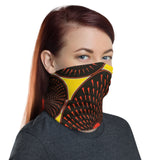 African Fabric Print Yellow Ankara Neck Gaiter Face Mask