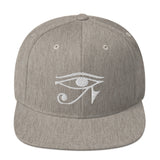 Inner Alkebulan™ Eye of Horus White Embroidered Snapback Cap
